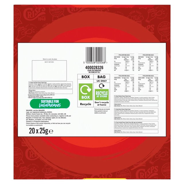 Walkers Meaty Variety Multipack Crisps 20 per pack GOODS M&S