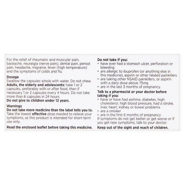 Superdrug Ibuprofen Liquid 16 Capsules 200mg GOODS Superdrug