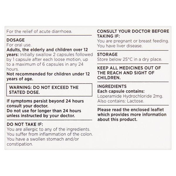 Superdrug Acute Diarrhoea Relief Capsules x 6 GOODS Superdrug