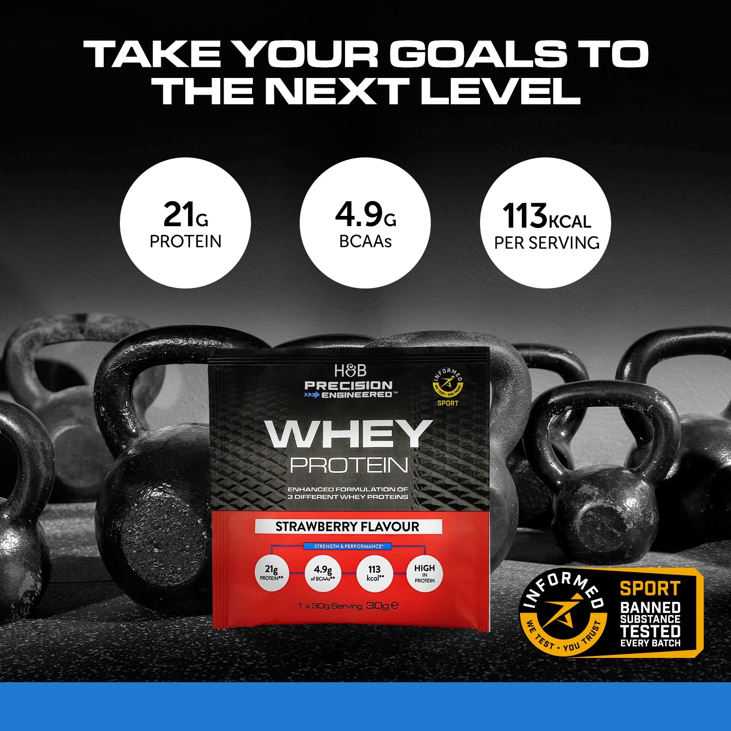 Whey Protein Strawberry Sachet 30g - 999355