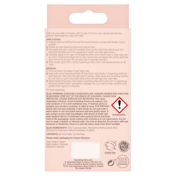 Superdrug Studio False Nails Bright Colour Tips GOODS Superdrug