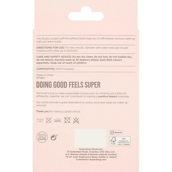 Superdrug Studio Microfibre Cloths 3pk GOODS Superdrug