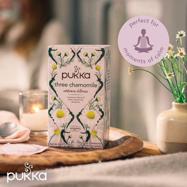 Pukka Organic Three Chamomile Tea 20 Home Compostable Herbal Tea Bags 20 per pack - McGrocer