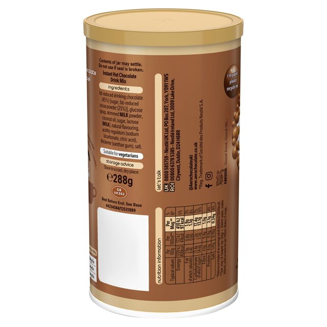 Aero Instant Chocolate Drink 288g - McGrocer