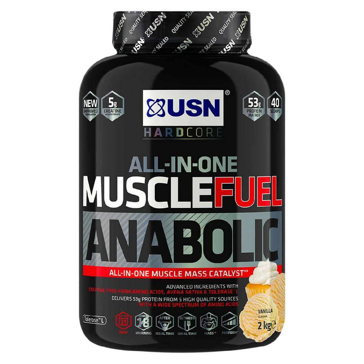 USN Muscle Fuel Anabolic Protein Vanilla - 2kg GOODS Boots
