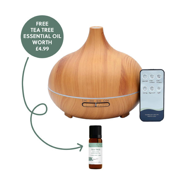 WellbeingMe Aroma Diffuser & Tea Tree Essential Oil Set (LW) GOODS Superdrug