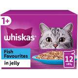 Whiskas 1+ Fish Favourites Adult Wet Cat Food Pouches in Jelly 12x85g GOODS Sainsburys