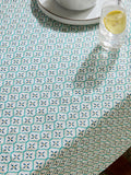 Nappe facile à nettoyer, motif carreaux méditerranéens bleu turquoise