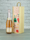 Coffret cadeau de Noël en bois LeBonVin Sparkling Saumur Rosé