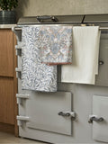 Lot de 3 torchons Clarke and Clarke Gris et Rose Poudré, motifs William Morris, 100 % coton