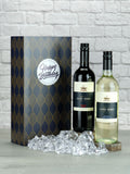 Le Bon Vin Joyeux Anniversaire Coffret Cadeau Duo de Vins Rouges et Blancs Italiens