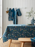 Nappe en coton bleu marine Catherine Lansfield, motif animaux du crépuscule enchanté