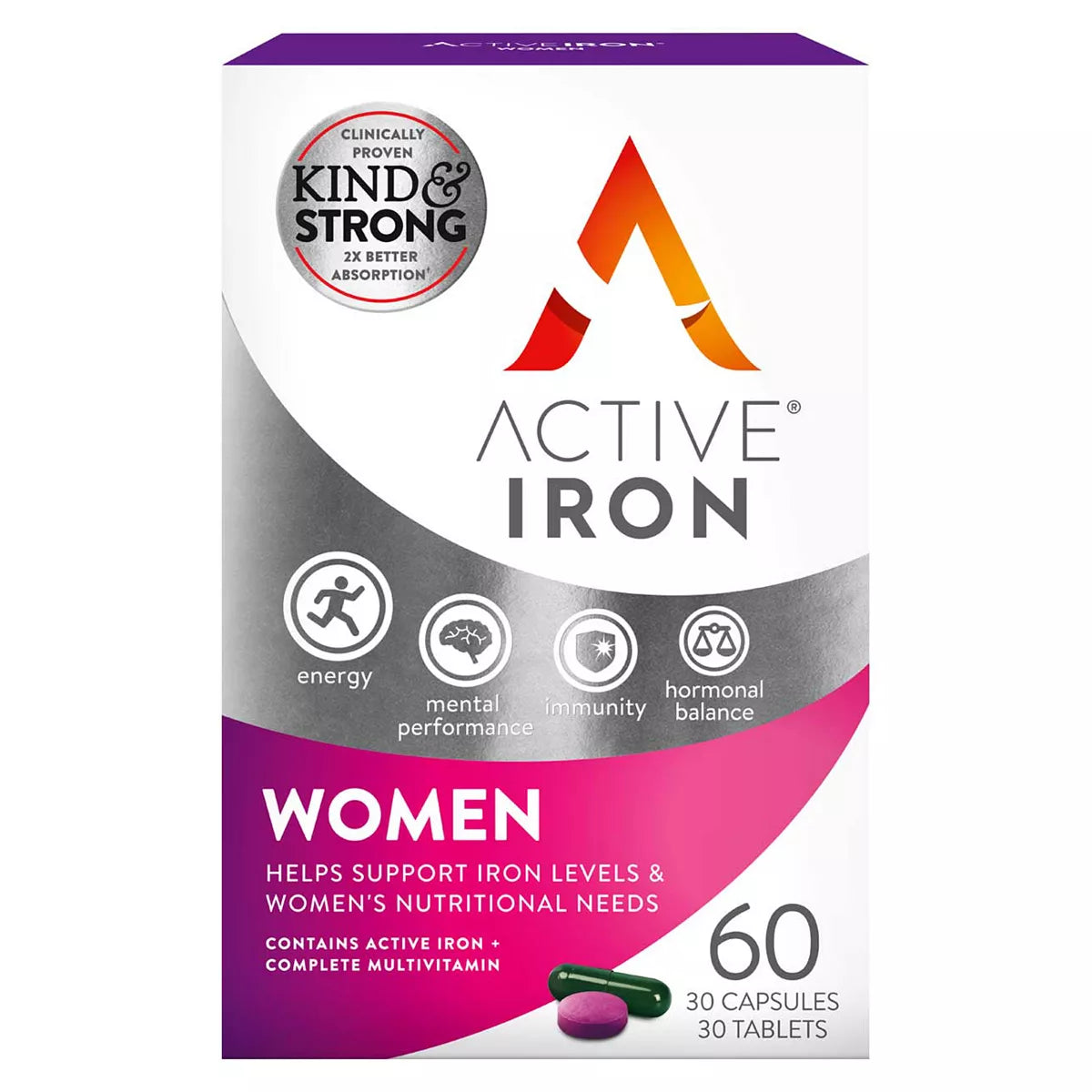 Active Iron For Women - 30 Daily Capsules & 30 Daily Tablets - McGrocer