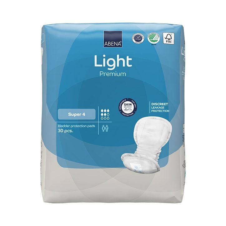 Abena Light Super 4, 850ml Absorbency, 30 Incontinence Pads - McGrocer