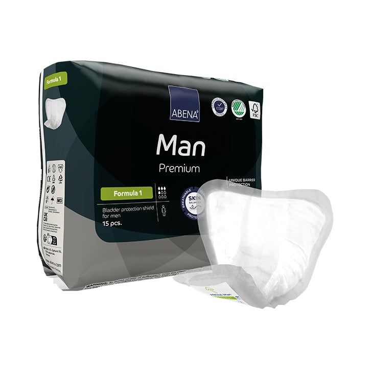 Abena Man Formula 1 Premium, 450ml Absorbency, 15 Incontinence Pads - McGrocer