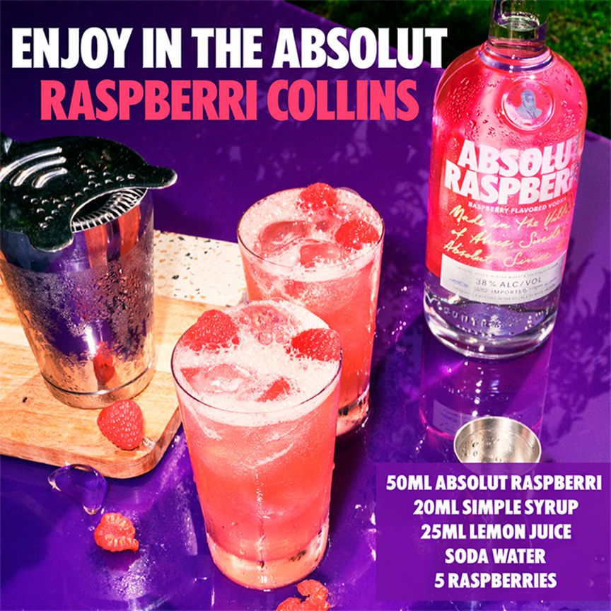 Absolut Raspberri - Raspberry Flavoured Vodka 70cl - McGrocer