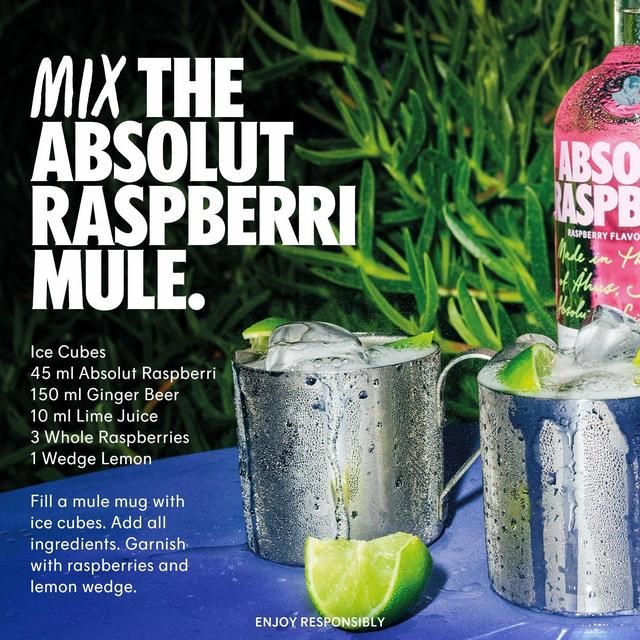 Absolut Raspberri Raspberry Flavoured Swedish Vodka 70cl - McGrocer