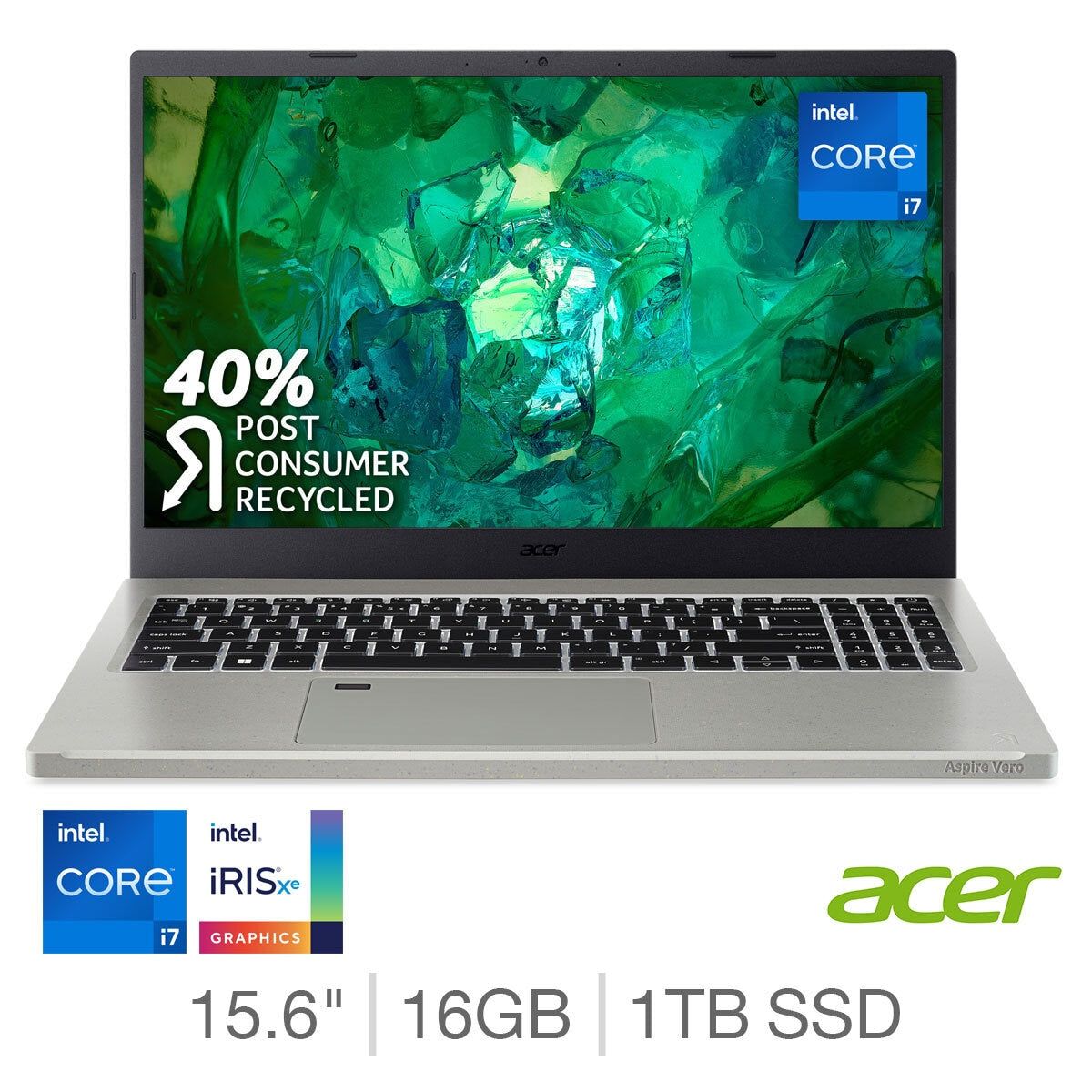 Acer Aspire Vero, Intel Core i7, 16GB RAM, 1TB SSD, 15.6 Inch Laptop, NX.KLMEK.005 - McGrocer