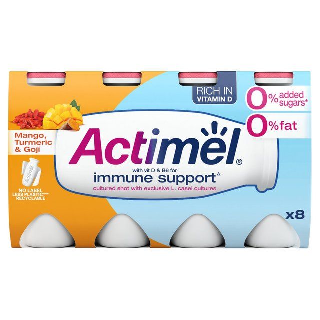Actimel Supermix Mango Goji Berry Turmeric Cultured Yogurt Drink 8 x 100g - McGrocer