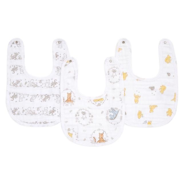 Aden+Anais essentials 3 pack cotton muslin baby snap bibs Winnie+friends 3 per pack - McGrocer