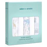 aden + anais™ essentials 5 pack cotton muslin squares natural history - McGrocer