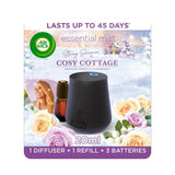 Airwick Essential Mist Kit Cosy Cottage Frosted Roses & Snowberry 20ml - McGrocer