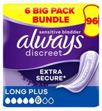 Always Discreet Incontinence Pads Plus Long Plus - 96 pads (6 pack bundle) - McGrocer