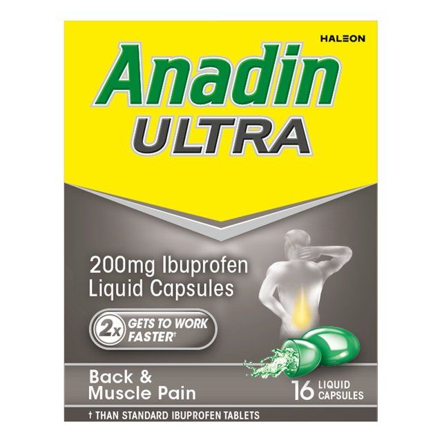 Anadin Ultra Ibuprofen Fast Acting Pain Relief Liquid Capsules 16 per pack - McGrocer