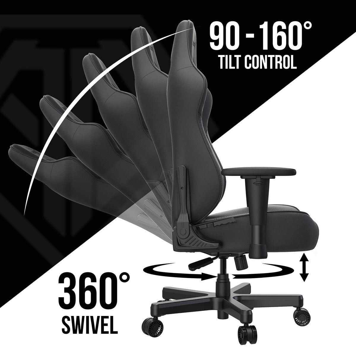 anda seaT Dark Demon Dragon Gaming Chair, Black - McGrocer