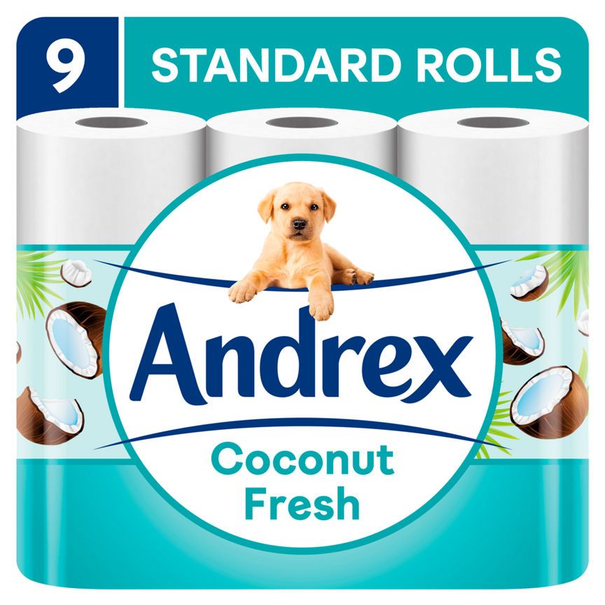 Andrex Coconut Fresh Toilet Tissue, 9 Rolls - McGrocer
