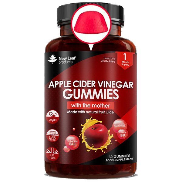 Apple Cider Vinegar, 30 Vegan Gummies + Vitamin B12 Folate - McGrocer