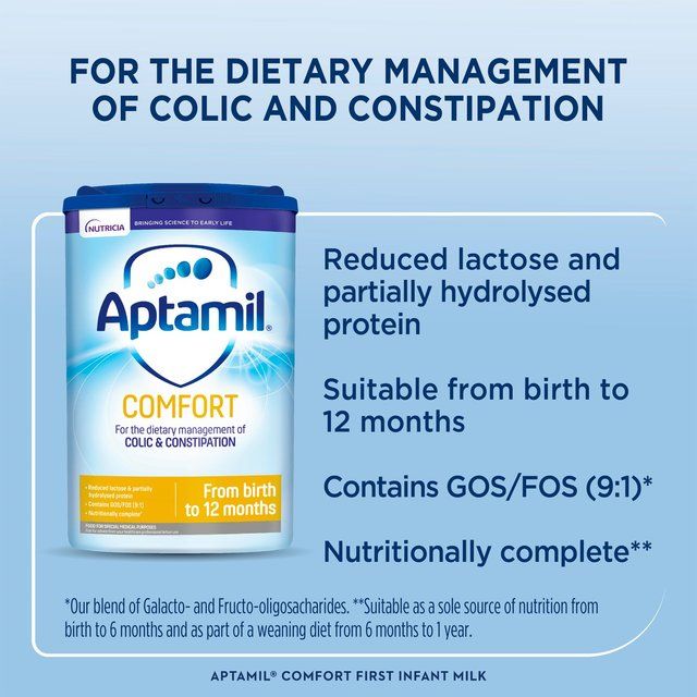 Aptamil Comfort Baby Milk Formula Powder from Birth to 12 Months 800g - McGrocer