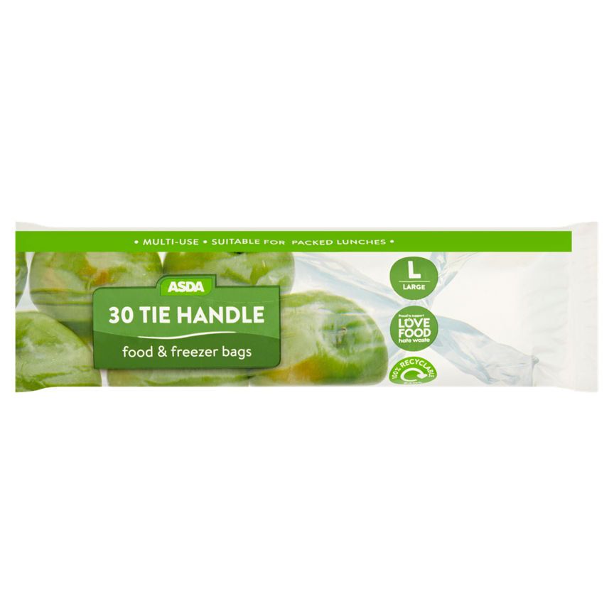 ASDA 30 Tie Handle Food & Freezer Bags Large - McGrocer