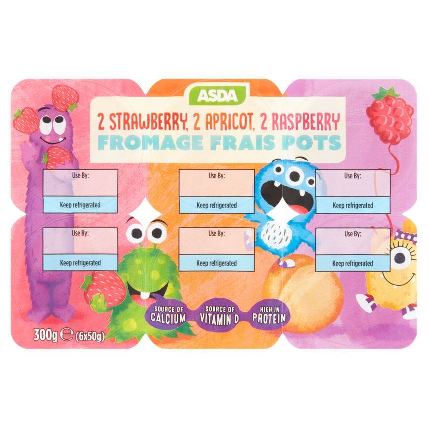 ASDA Apricot, Raspberry & Strawberry Fromage Frais12m+ - McGrocer