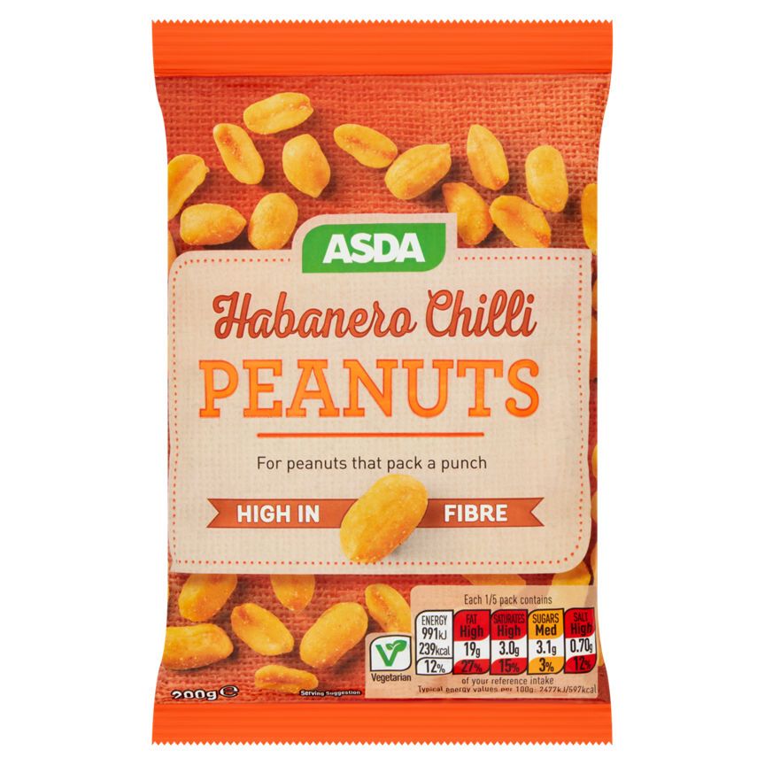 ASDA Habanero Chilli Peanuts 200g - McGrocer