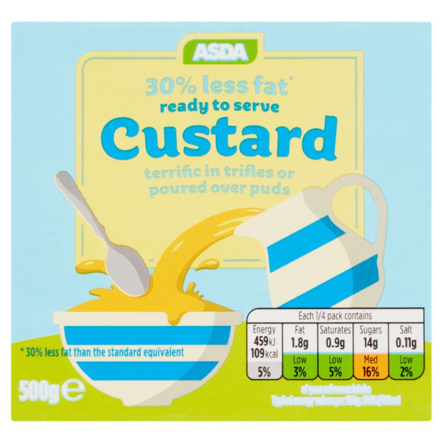 ASDA Ready to Serve Custard 30% Less Fat - McGrocer