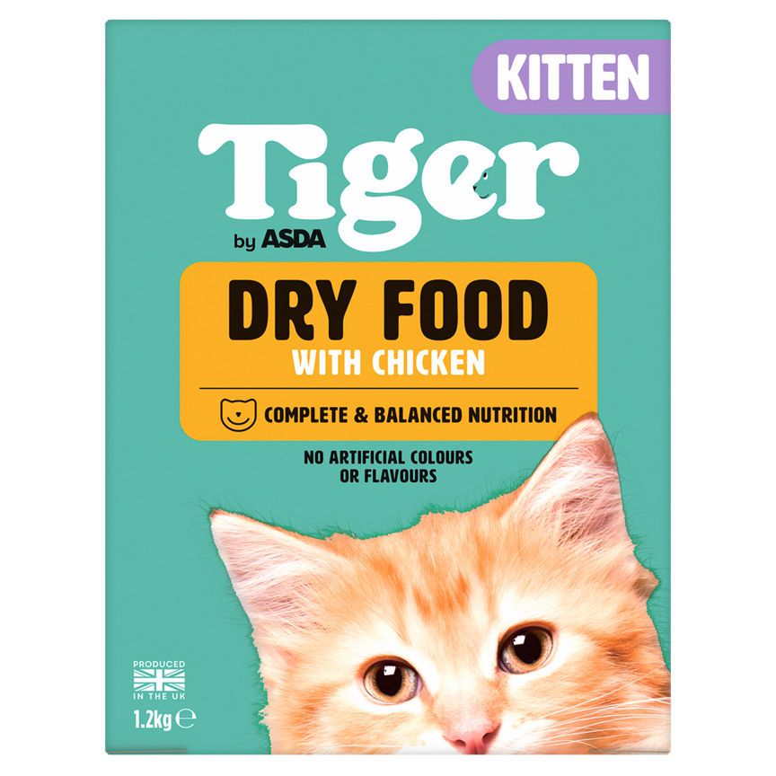 ASDA Tiger Kitten Dry Food with Chicken 1.2kg - McGrocer