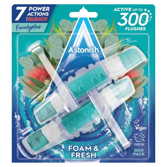 Astonish Foam and Fresh Twin Pack Rim Block Eucalyptus 2 x 40g - McGrocer