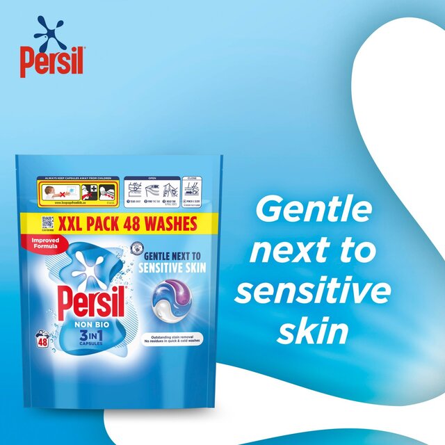 Persil Non Bio 3 in 1 Laundry Washing Detergent Capsules 48 Washes 48 per pack - McGrocer