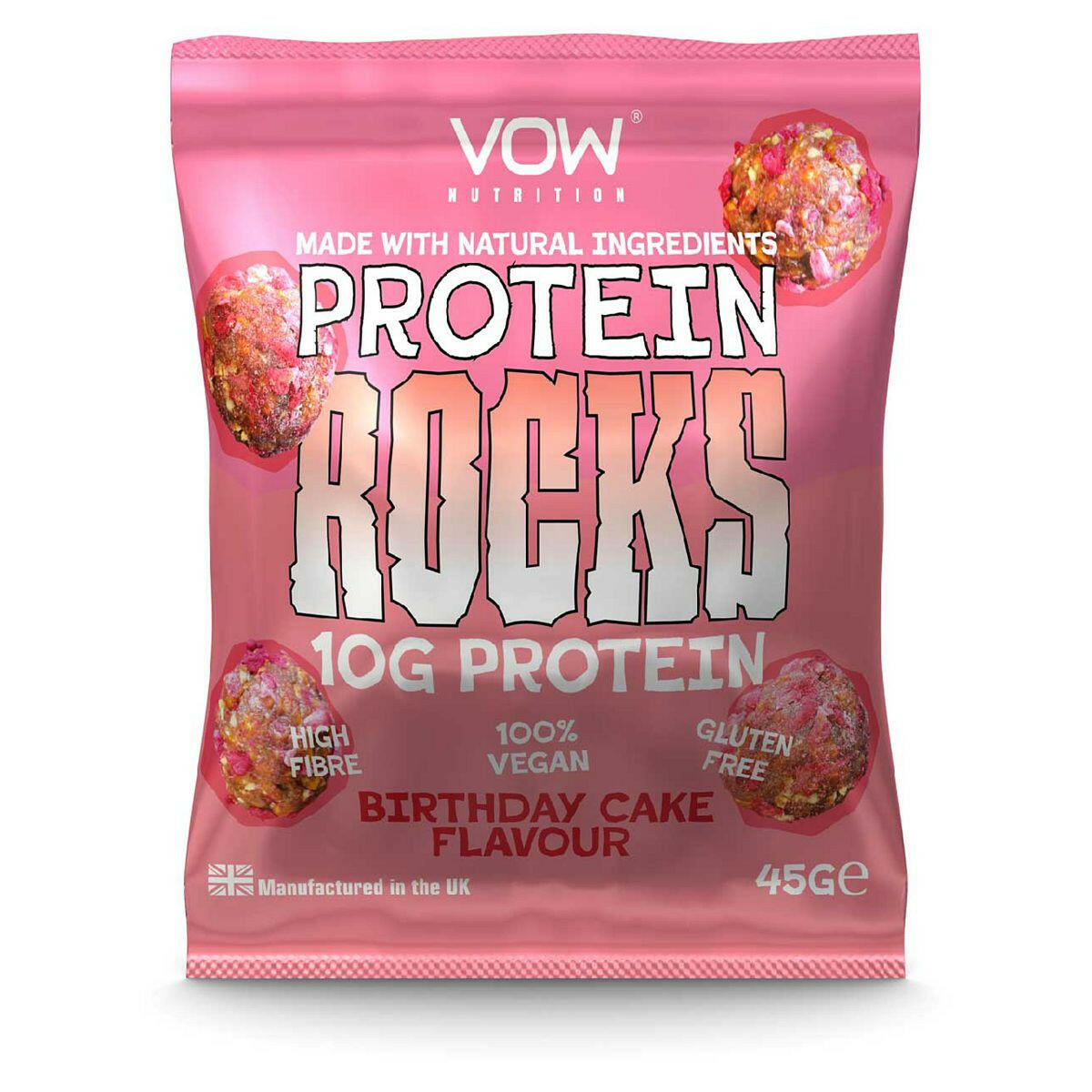 VOW Nutrition Protein Rocks High Protein Snack Birthday Cake - 45g GOODS Boots