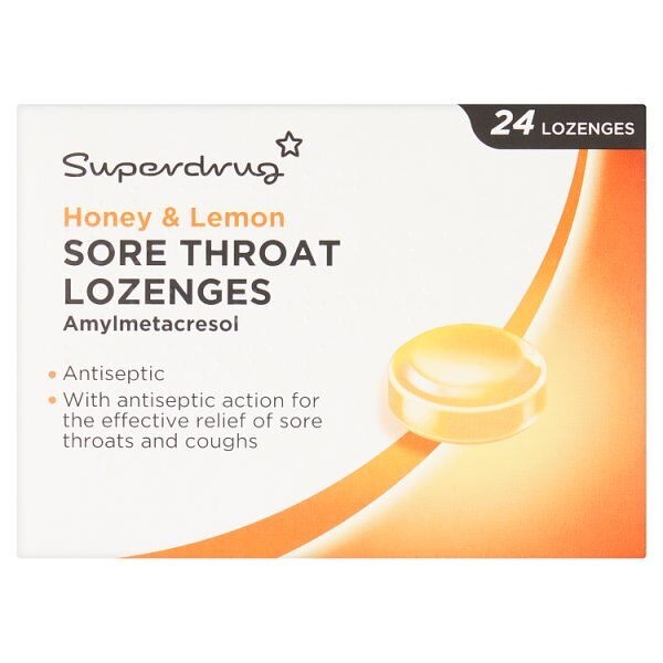 Superdrug Honey & Lemon Sore Throat 24 Lozenges GOODS Superdrug