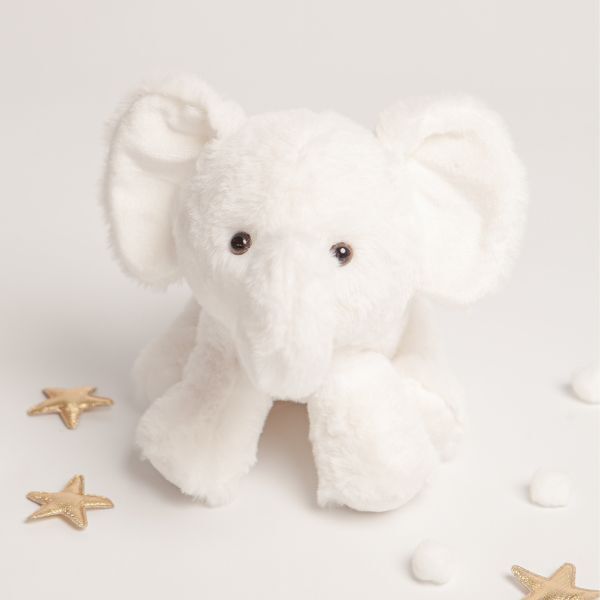 Babbico Gift Boxed Elba The Elephant White Soft Toy - McGrocer