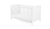 Baby Elegance Travis Baby Cot Bed with Mattress - White - McGrocer