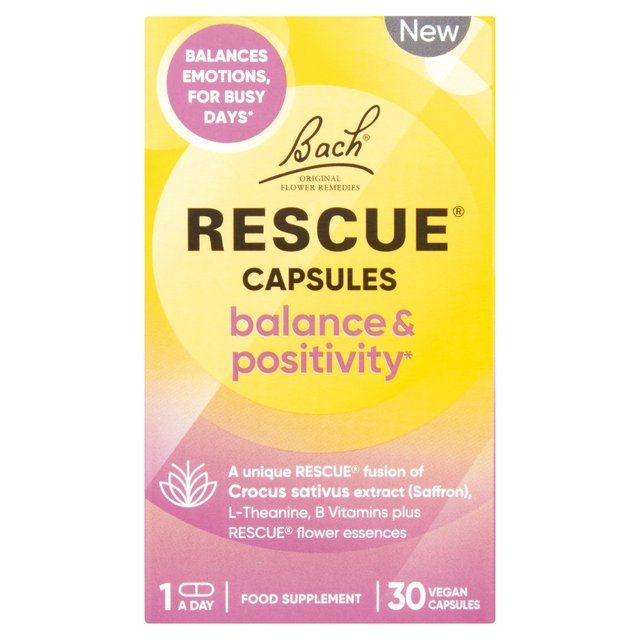 Bach Flower Remedies Balance & Positivity Rescue Capsules 30 per pack - McGrocer