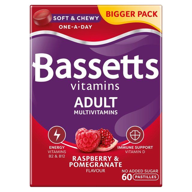Bassetts Raspberry & Pomegranate Adult Multivitamins 60 per pack - McGrocer