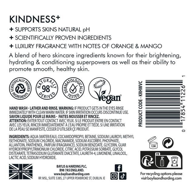 Baylis & Harding Kindness+ Vitamin C Brighten/Glow Hand Wash 500ml - McGrocer