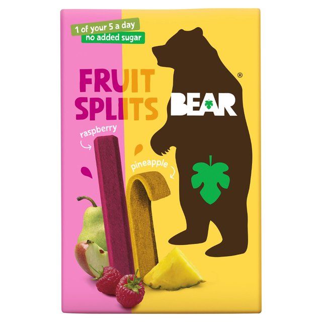 BEAR Fruit Splits Raspberry & Pineapple 5 x 20g - McGrocer