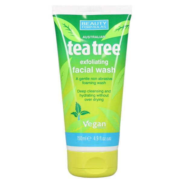Beauty Formulas Tea Tree Exfoliating Facial Wash 150ml - McGrocer