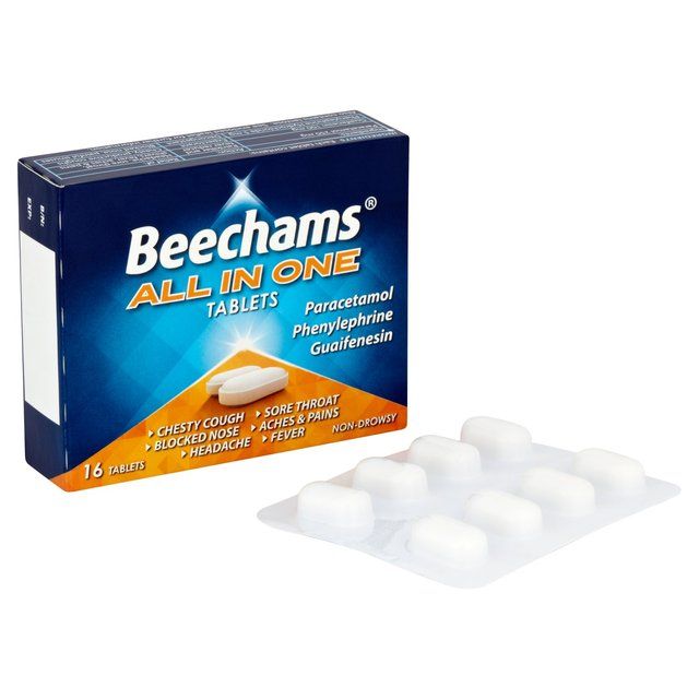 Beechams All in One Cold & Flu Tablets with Paracetamol Tablets 16 per pack - McGrocer