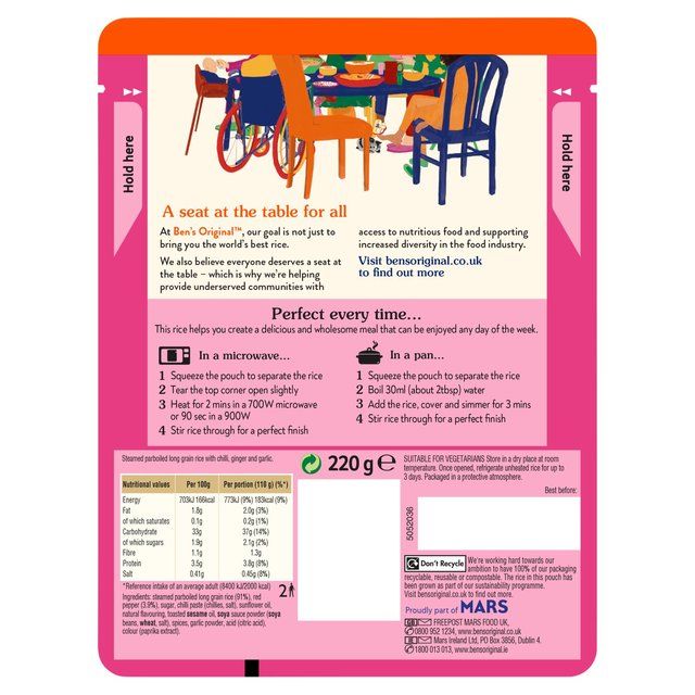 Ben's Original Thai Sweet Chilli Microwave Rice 220g - McGrocer